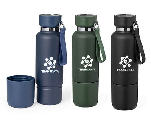 botella térmica con vaso